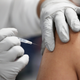 A health care worker receiving the Pfizer-BioNtech covid-19 vaccine at the Jackson Memorial Hospital on December 15, 2020, in Miami, Florida.